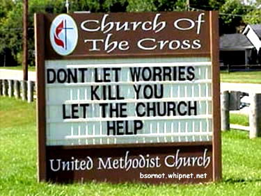 dont worry, worries kill, church help, methodist church