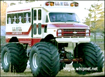 Four Wheel Drive Bus, monster truck, monster bus