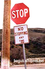 To stop or not to stop, no stopping stop sign