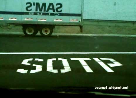 sotp, street markings, reversed writing