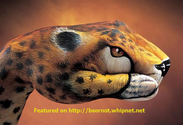 leopard art, leopard finger paint