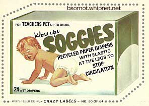 soggies, huggies, diapers, kleenex, paper diaper, crazy labels