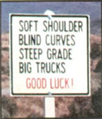 steep shoulders, soft shoulders