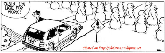 calvin and hobbs, late for work