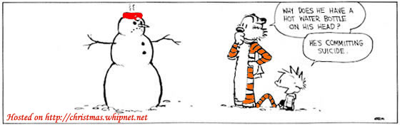 calvin and hobbs, snowman suicide