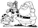 Santa and elf with Christmas Gift for a boy