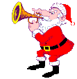 Santa, horn, dance, jingle bell