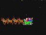 Santas sleigh led by rudolph the rednose reindeer.