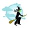 witch, flying witch, clipart