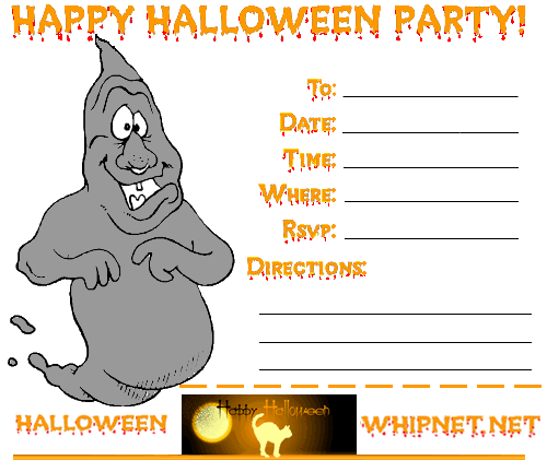 halloween party invitation, ghostly invitation, ghoulish invitaion